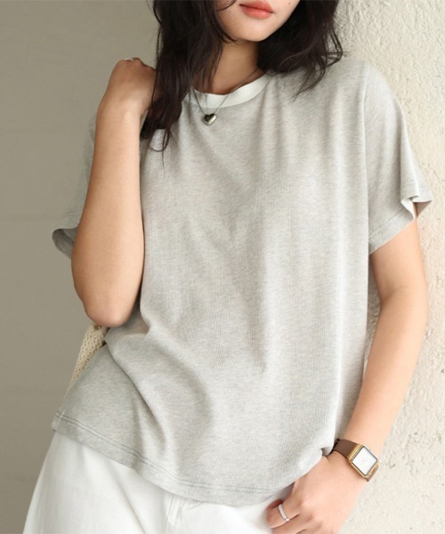 tシャツ 半袖 バイカラーシンプルTシャツ レディース : ZOZOTOWN Yahoo