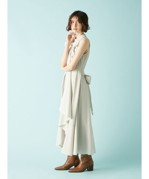 LILY BROWN ワンピース ラッフルフリルティアードシャツワンピ