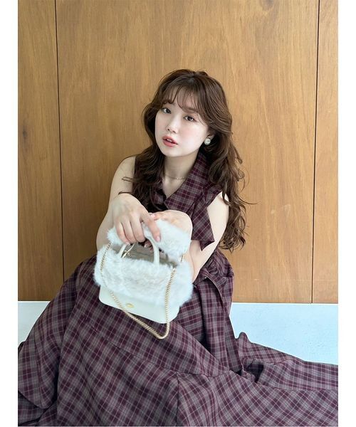 LILY BROWN ワンピース ラッフルフリルティアードシャツワンピ