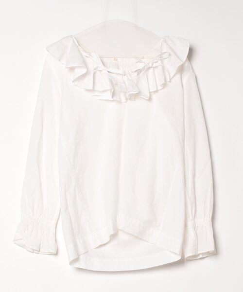 BEAMS BOY（ビームス ボーイ） フリル長袖ブラウス - ホワイト