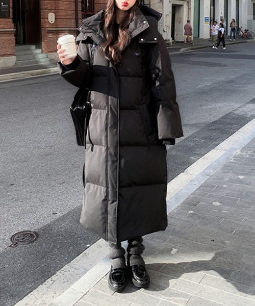 c.u.l ダウンコート ダウンジャケット 中綿 フード付き ロング ダウン