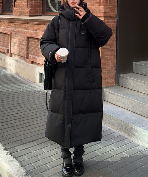 【よちみ】レディース　ロングダウンコート　ブラック Merfirge ダウンコート レディース ダウンジャケット 撥水 防寒 ロング