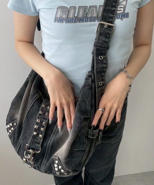 【新品】  jeans ショルダーバッグ　　NEWYORK 楽天市場】正規品【 XU grunge denim shoulder bag 】 エックス