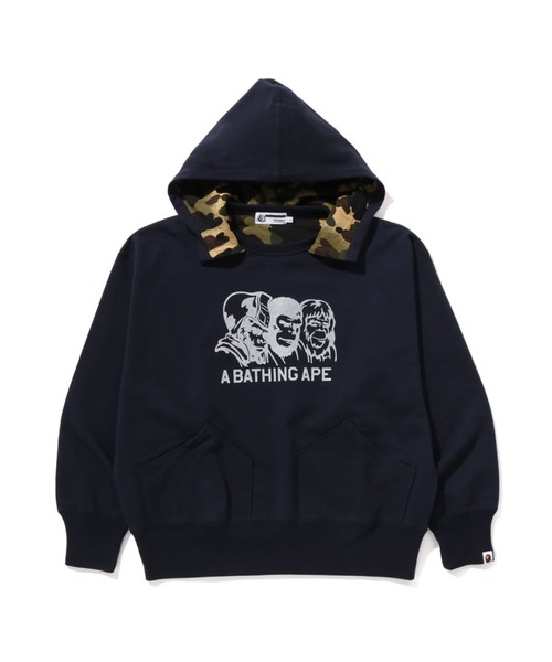 A Bathing Ape APE 黒 トレーナーパーカー【美品】 A BATHING APE ア ベイシング エイプ/APE マルチプリント