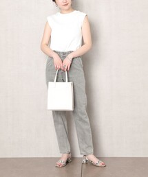 「FREAK'S STORE」 ノースリーブトップス フリ- イエロー レディースの画像2