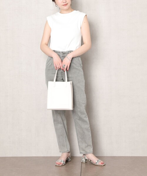 「FREAK'S STORE」 ノースリーブトップス フリ- イエロー レディースの画像2