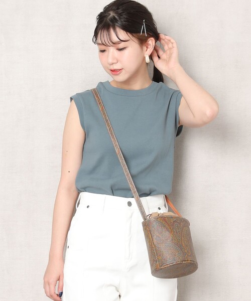 「FREAK'S STORE」 ノースリーブトップス フリ- イエロー レディースの画像3