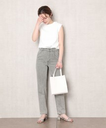 「FREAK'S STORE」 ノースリーブトップス フリ- イエロー レディースの画像5