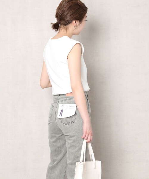 「FREAK'S STORE」 ノースリーブトップス フリ- イエロー レディースの画像6