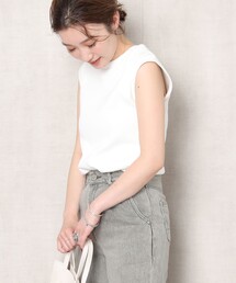 「FREAK'S STORE」 ノースリーブトップス フリ- イエロー レディースの画像7