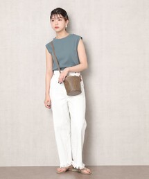 「FREAK'S STORE」 ノースリーブトップス フリ- イエロー レディースの画像8