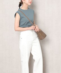 「FREAK'S STORE」 ノースリーブトップス フリ- イエロー レディースの画像9