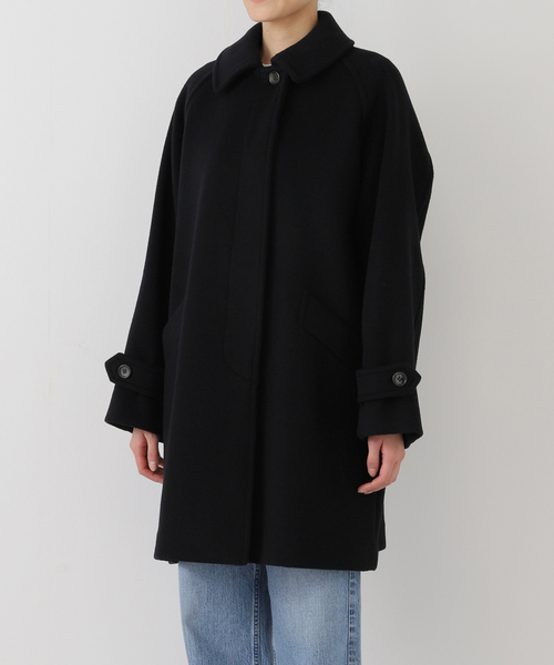 美品　Aveniretoireペスカラムリバーデザインカラーコート　サックス 美品Aveniretoireペスカラムリバーデザインカラーコートサックス