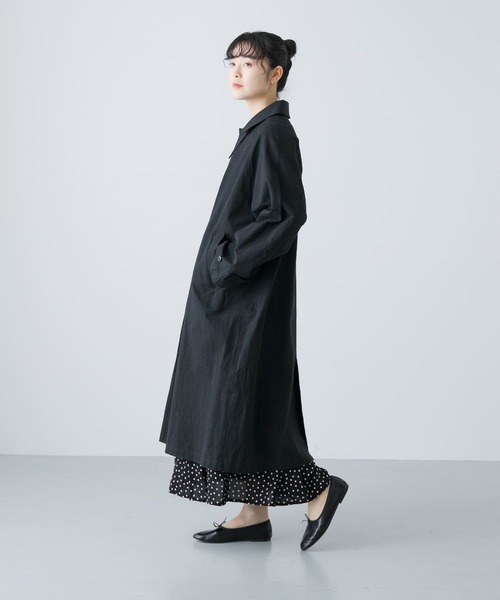 新品タグ付き　かぐれ　コットンシルクショップコート BLACK タグ付き かぐれ コットンシルクショップコート BLACK かぐれ（カグレ
