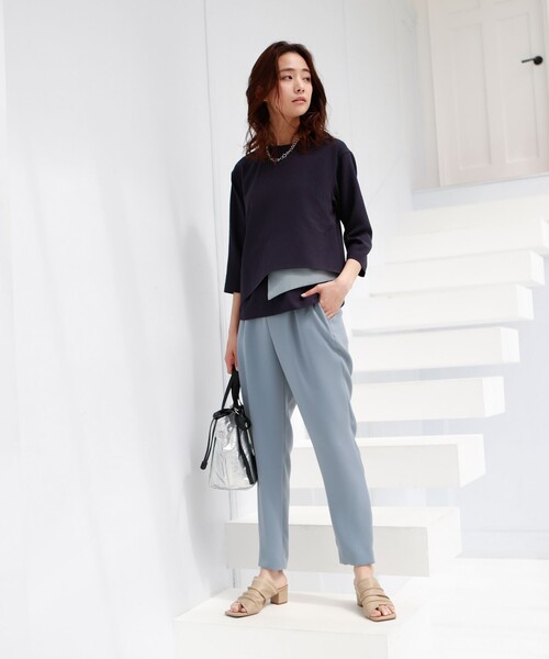 「CAST:」 7分袖ブラウス M ネイビー レディース_画像3