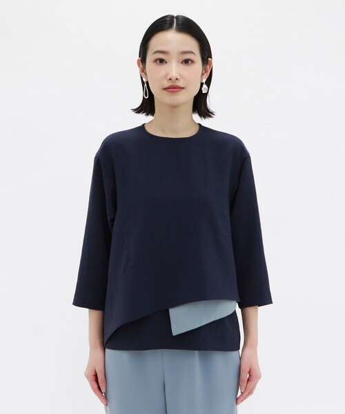 「CAST:」 7分袖ブラウス M ネイビー レディース_画像7