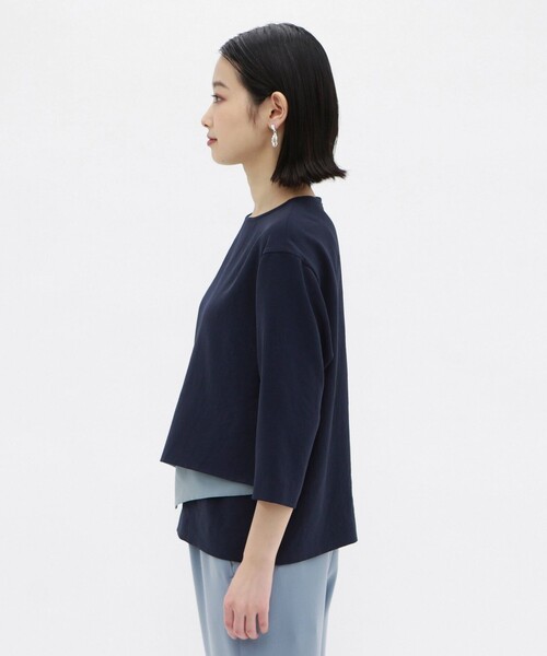 「CAST:」 7分袖ブラウス M ネイビー レディース_画像8