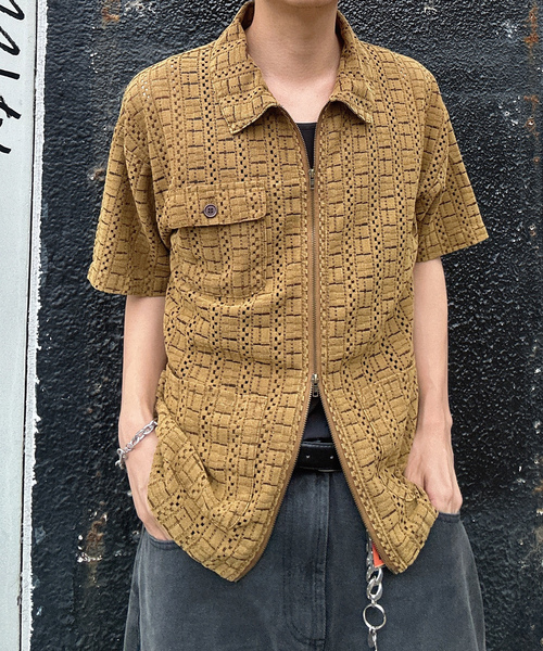 「MandO（Auntie Rosa）」 半袖シャツ LARGE ブラック メンズ_画像2