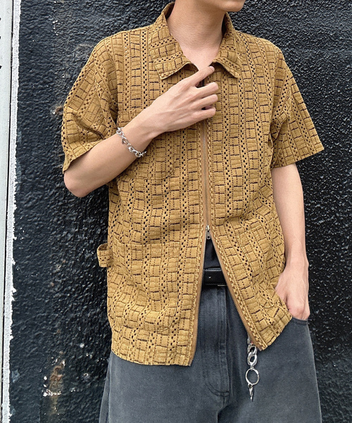 「MandO（Auntie Rosa）」 半袖シャツ LARGE ブラック メンズ_画像4