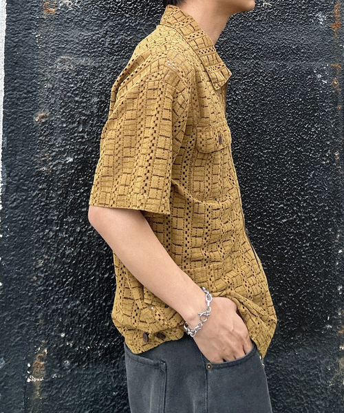 「MandO（Auntie Rosa）」 半袖シャツ LARGE ブラック メンズ_画像5