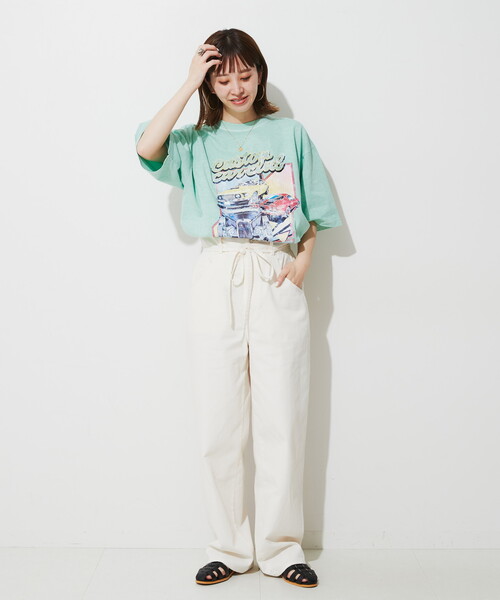 「B.C STOCK」 半袖Tシャツ MEDIUM グリーン系その他 メンズ_画像2