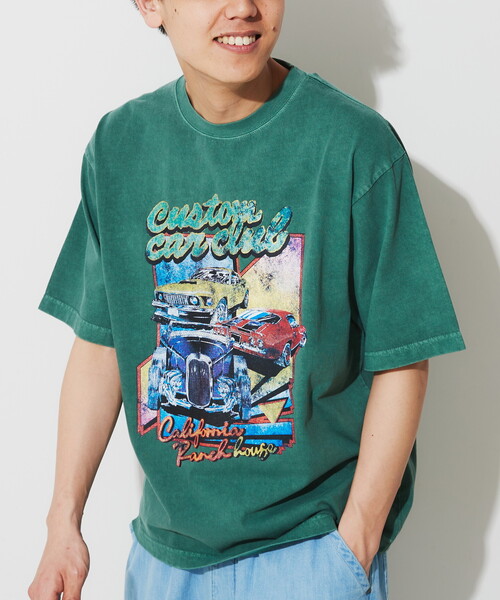 「B.C STOCK」 半袖Tシャツ MEDIUM グリーン系その他 メンズ_画像7