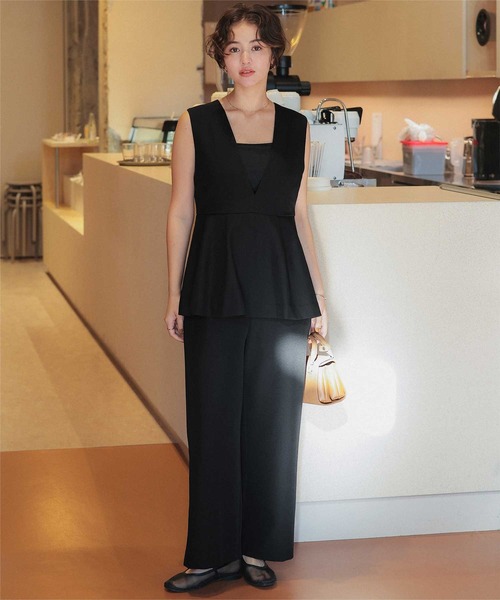 titivate（ティティベイト） オールインワン Vネックペプラム