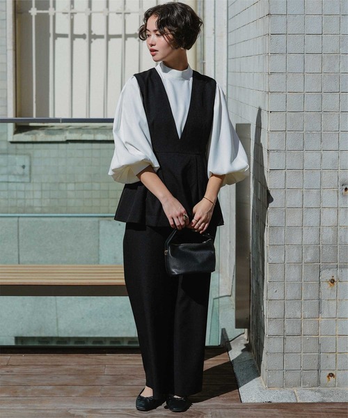 titivate（ティティベイト） オールインワン Vネックペプラム