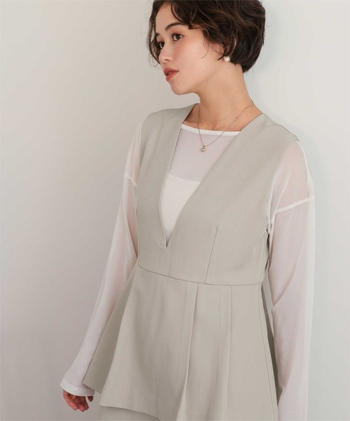 titivate（ティティベイト） オールインワン Vネックペプラム