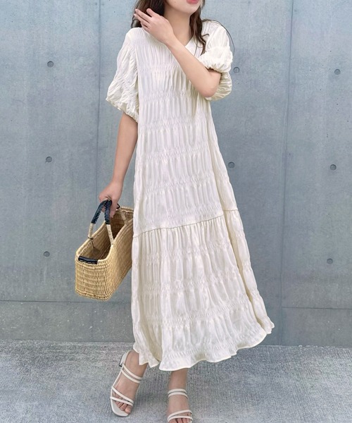 「LAUIR」 半袖ワンピース MEDIUM ブラック レディース_画像3