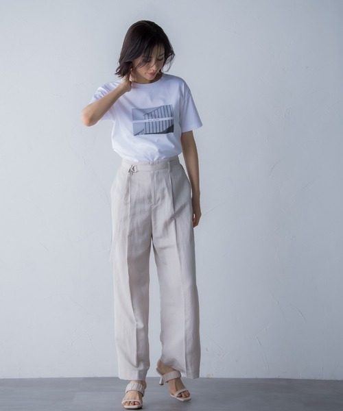 「LAUTREAMONT」 半袖Tシャツ 9号 ベージュ レディース_画像7