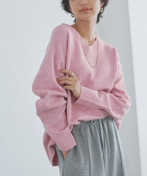 ニット セーター Vネックウールミックスニット レディース | RASW | 17