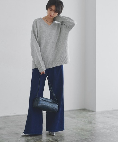 ニット セーター Vネックウールミックスニット レディース | RASW | 05