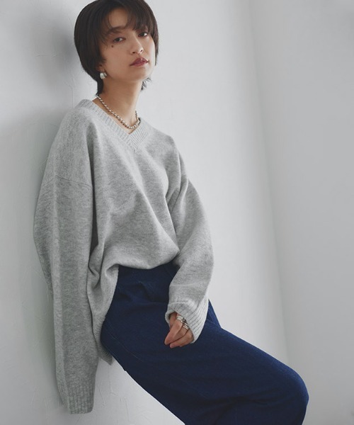 RASW（ラス） ニット セーター Vネックウールミックスニット