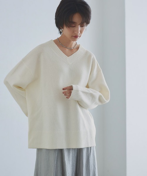 RASW（ラス） ニット セーター Vネックウールミックスニット