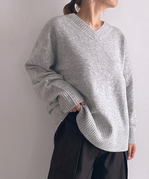ニット セーター Vネックウールミックスニット レディース | RASW | 09