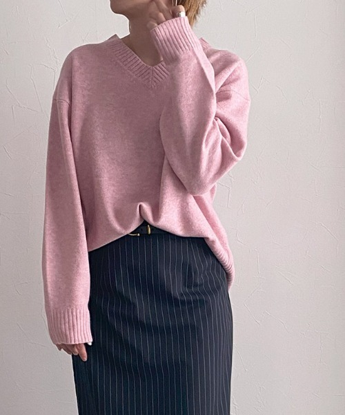 ニット セーター Vネックウールミックスニット レディース | RASW | 19