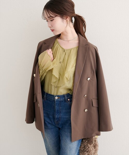 natural couture ブラウス シャツ 「WEB限定」フリリーブラウス 