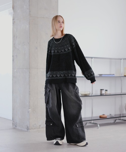 rosymonster ロージーモンスター ノルディック　ニット　ハート WEB限定】ハートノルディックNT|ems excite | RETRO GIRL ONLINE STORE