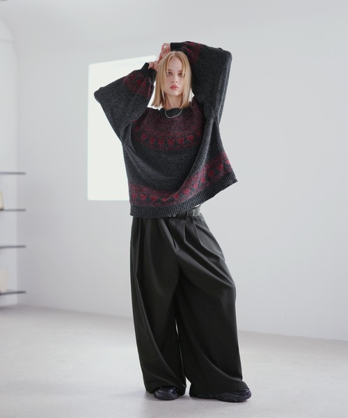 ROCHEM（ローシェン） セーター ニット ハートモチーフノルディック