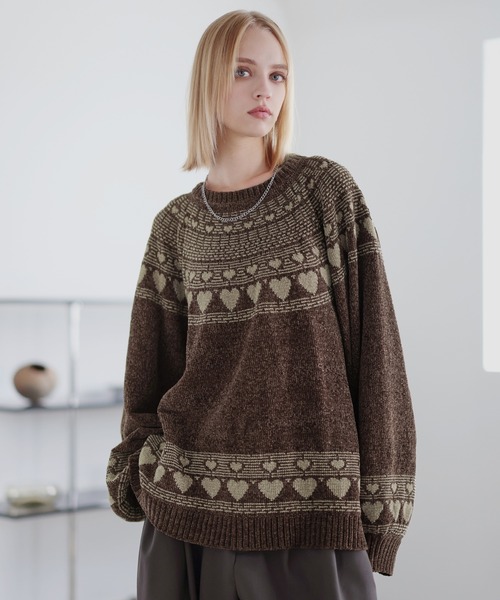 rosymonster ロージーモンスター ノルディック　ニット　ハート ROSYMONSTER ロージーモンスター ニット ロージーモンスター rosy