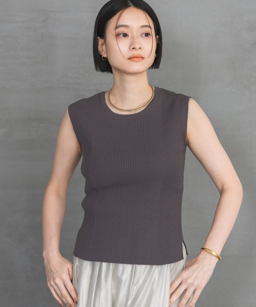 A part by（アパートバイ） ノースリーブニット FREE チャコールグレー