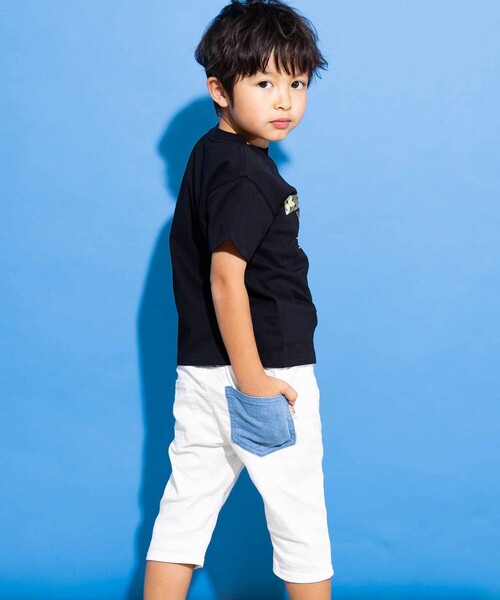 「WASK」 「KIDS」デニムハーフパンツ 140cm ホワイト キッズ_画像3