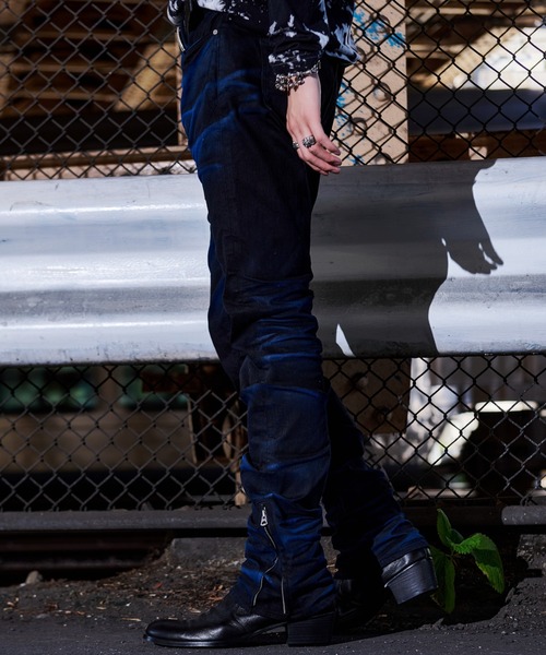 FUGA ジーンズ 「FUGA/フーガ」裾ZIP付き立体加工デニムパンツ メンズ