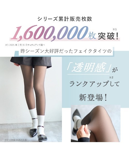 チュチュアンナ（tutuanna） タイツ 「2足組」まるで素肌のような