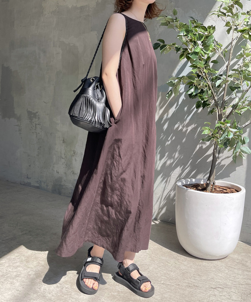 「Spick & Span」 ノースリーブワンピース 38 ブルー レディース_画像6