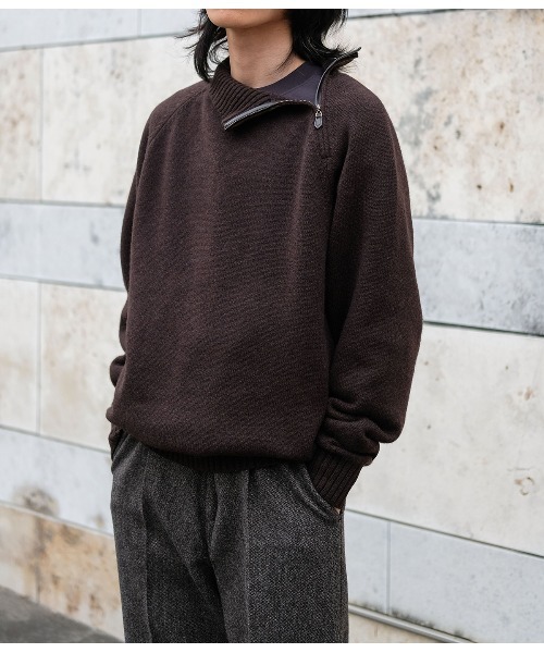 【新品未使用】PORT BY ARK☆ウールT ヘンリーネック☆1☆黒 Henley Neck Knit | PORT BY ARK(ポートバイアーク) / トップス ニット