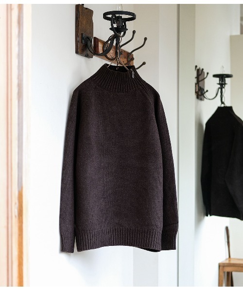 【新品未使用】PORT BY ARK☆ウールT ヘンリーネック☆1☆黒 Henley Neck Knit | PORT BY ARK(ポートバイアーク) / トップス ニット