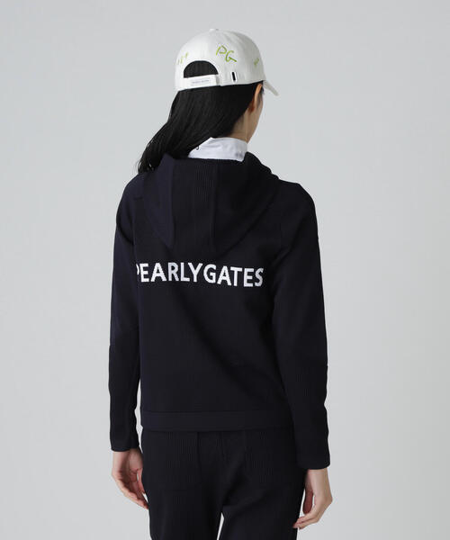 PEARLY GATES カーディガン ポリエステルヤーンmmフルジップニット