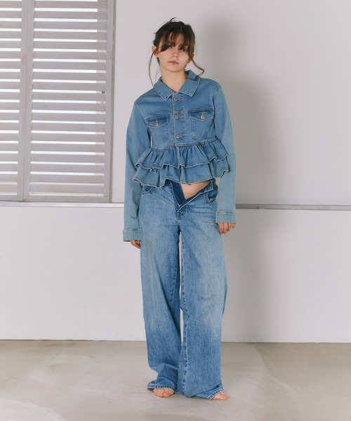 mieya mieya デニムジャケット gジャン 「mieya mieya」mieya frill